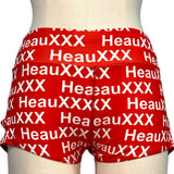 HeauXXX Cutout Shorts Red w/ White