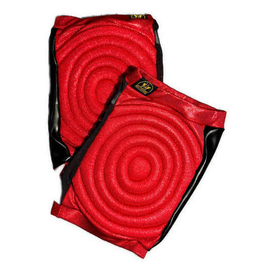 Glitter Knee Pads (Light Padding) Metallic Red