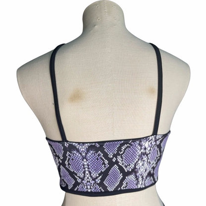 High Neck Top - Purple Snake Skin