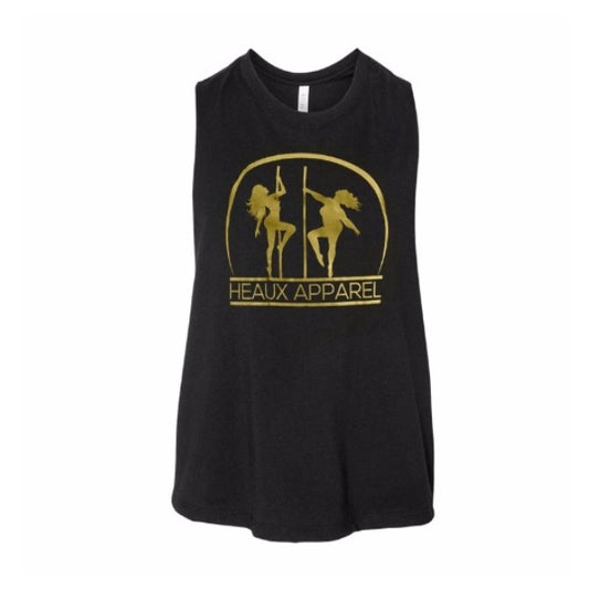 Heaux Apparel Crop Top Black w/ Gold Logo