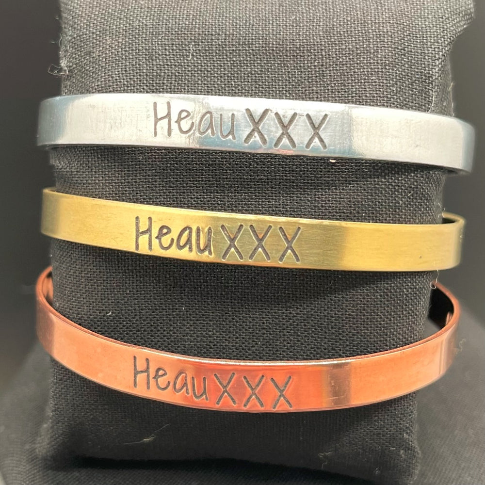 HeauXXX Stamped Cuff Bracelet 1/4"