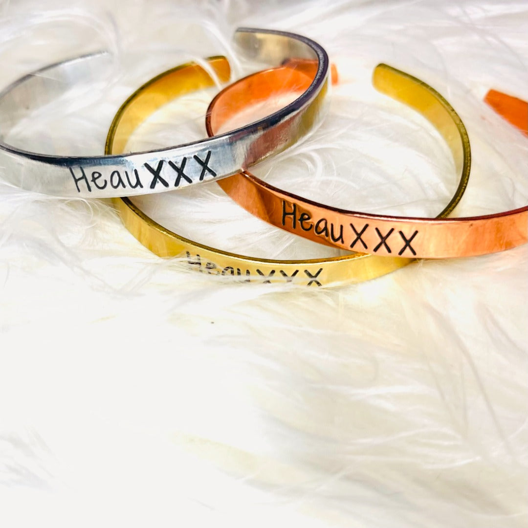 HeauXXX Stamped Cuff Bracelet 1/4"