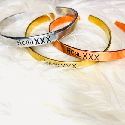 HeauXXX Stamped Cuff Bracelet 1/4"