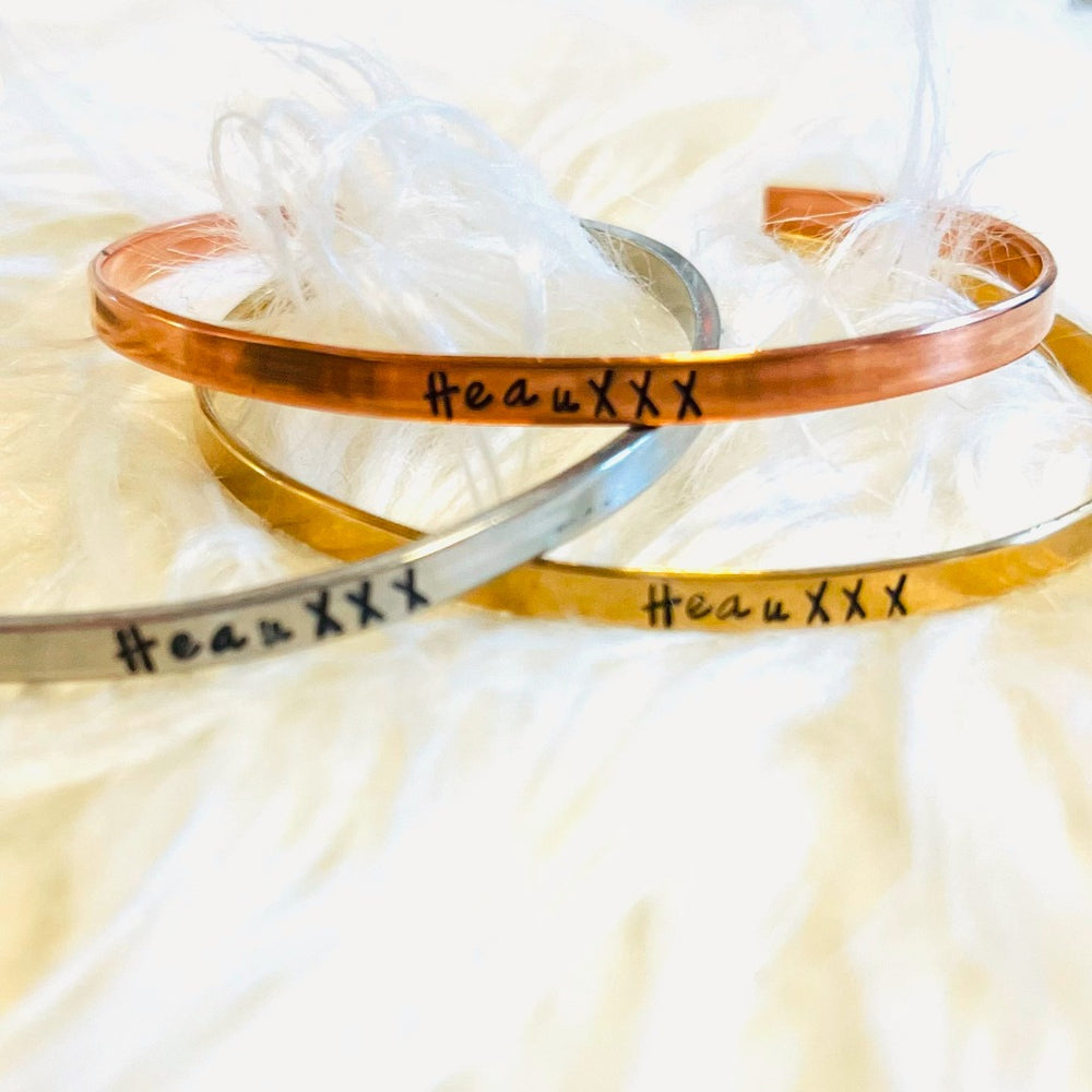 HeauXXX Stamped Cuff Bracelet 1/8"