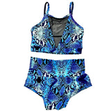 Blue Snake Print Pole Set