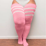 Thunda Thighs - Pink w/ White Stripes