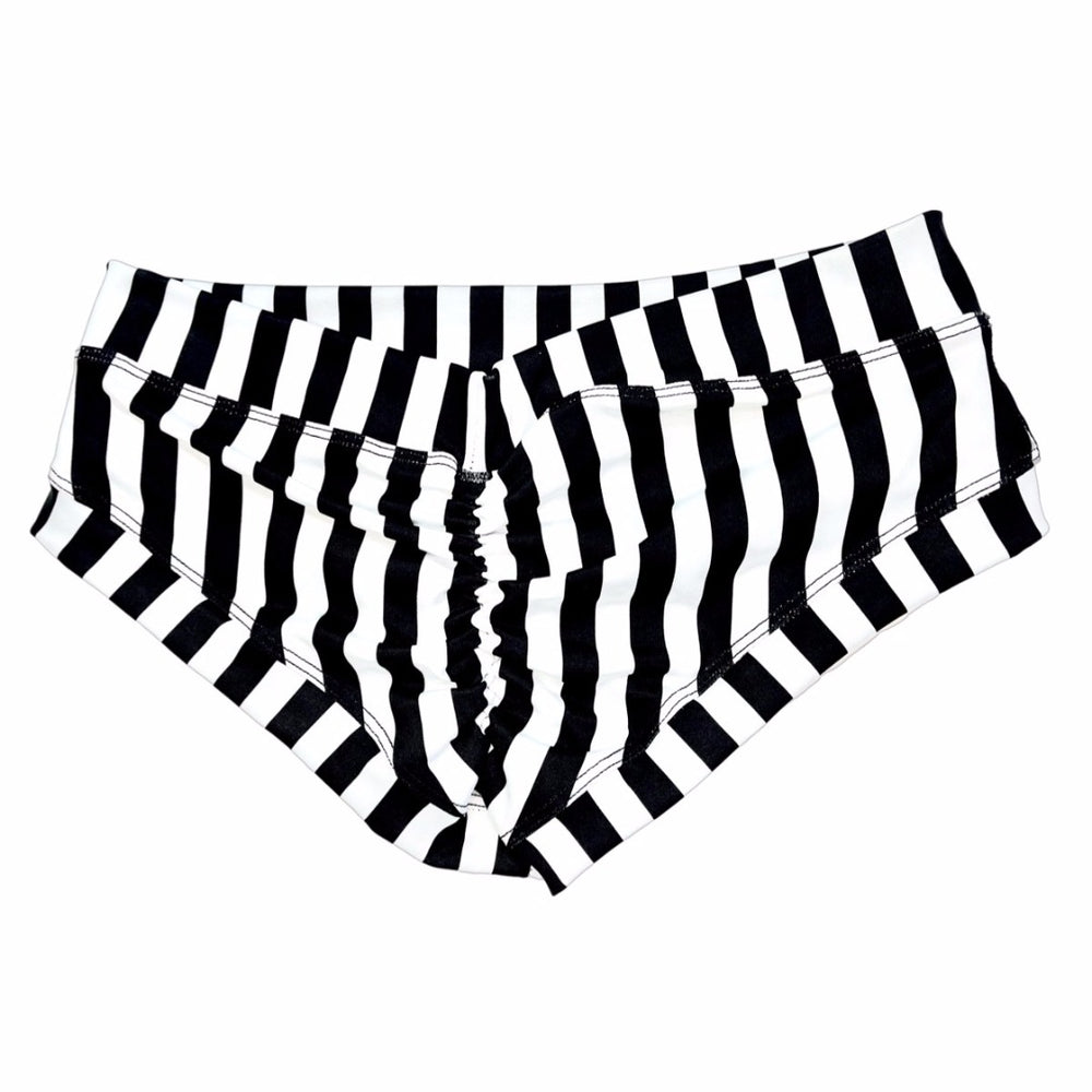 Black & White Striped Low Boy