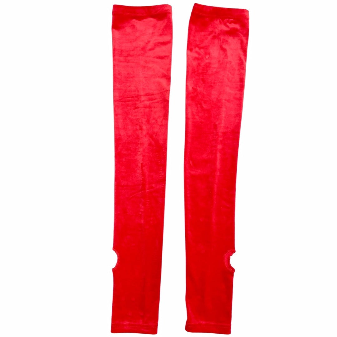 Velvet Thigh Highs - Red